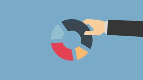 Dynamic Infographic Illustration of Hand Manipulating a Colorful Pie Chart Vídeos de archivo 341920179