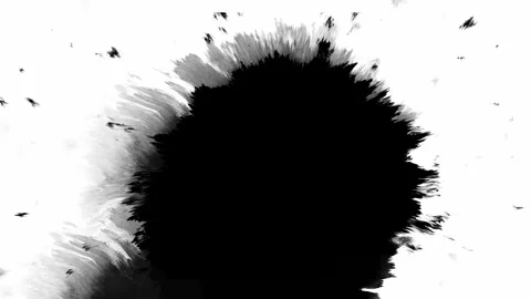 Dynamic Ink Splash Abstract Artwork Featuring a Striking White Background for Stock Footage 303703301