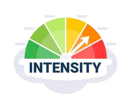 Dynamic Intensity Level Indicator Dial Vector Illustration with Multicolored 스톡 일러스트