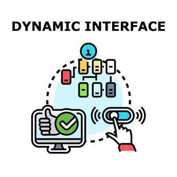 Dynamic interface developing new user experience and control Stock Illustration