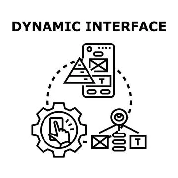 Dynamic interface development concept creating responsive user experience Stock Illustration