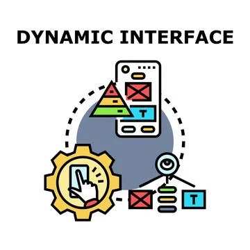 Dynamic interface development concept creating responsive user experience Stock Illustration