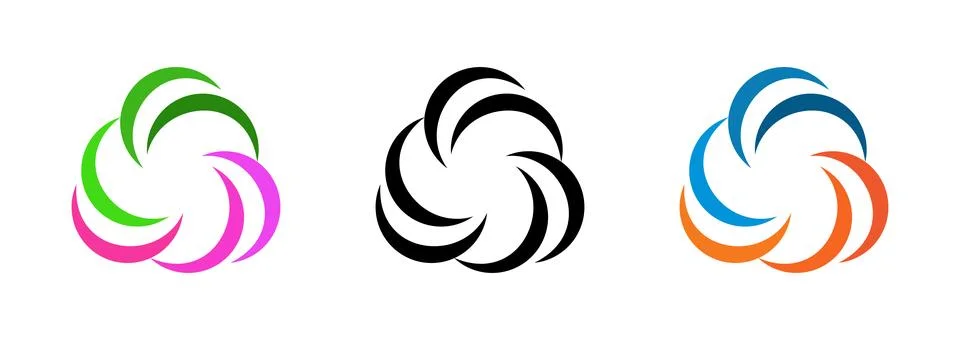 Dynamic interlocking symbol for branding logo Stock Illustration
