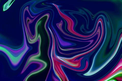 Dynamic interplay of color and flow in abstract fantasy green liquid marble.. Stock Illustration