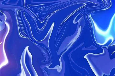 Dynamic interplay of colors, liquid patterns, and artistic forms in blue an.. Illustrazione stock