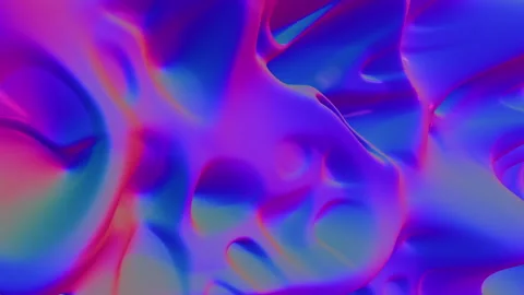 Dynamic interplay fluid blue and purple shapes in 3d digital artwork Stock Footage 297612590