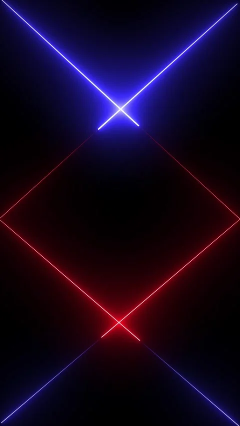 Dynamic intersecting neon light beams create abstract shapes. Vidéo 331898578
