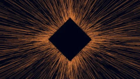 Dynamic intersection of lines black and white abstract art with orange radiating Stock-Footage 315097524