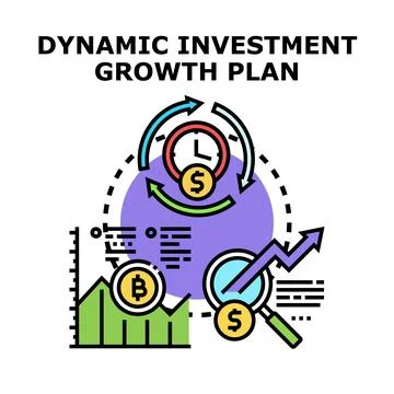 Dynamic investment growth plan developing strategy Stock Illustration