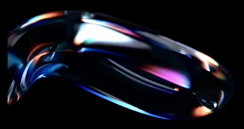 Dynamic iridescent ribbon flowing with vibrant colors, creating a captivating ab Stock Footage 322680004