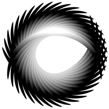 Dynamic irregular lines forming a circle element. Geometric shape made of ben Stock Illustration