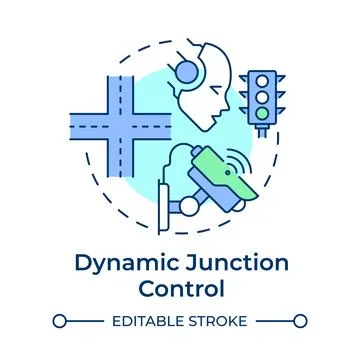Dynamic junction control multi color concept icon Stock Illustration