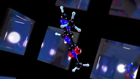 Dynamic kaleidoscope of molecular structures for immersive music experiences Stock Footage 294173867