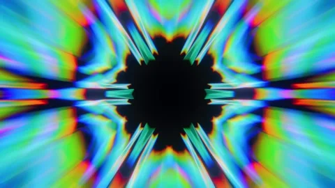 Dynamic kaleidoscope visuals create an immersive atmosphere for VJ performances Stock Footage 293290026