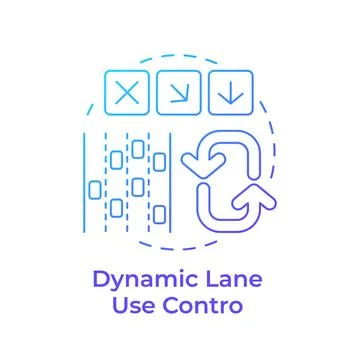 Dynamic lane use control blue gradient concept icon Stock Illustration