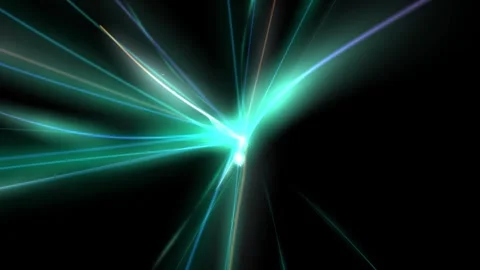 Dynamic Laser Light Beams Crossing Against a Dark Background for Visual Effects Stock Footage 345420475