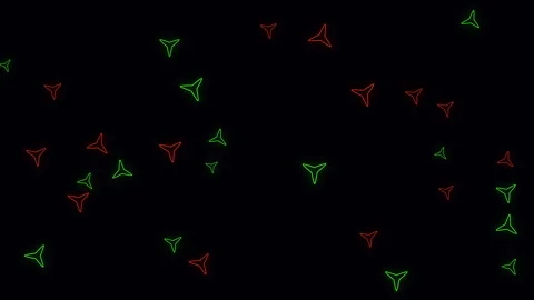 Dynamic laser light display with colorful geometric patterns in motion Stock Footage 317871247