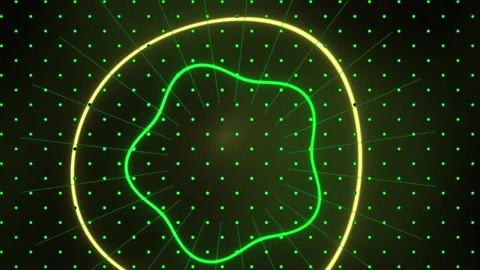 Dynamic Laser Light Projection Display Featuring Rotating Geometric Shapes .. Stock Footage 341806318