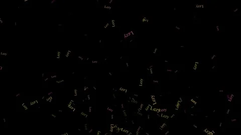 Dynamic Lazy text particle animation loop for backgrounds and presentations Stock Footage 319514589