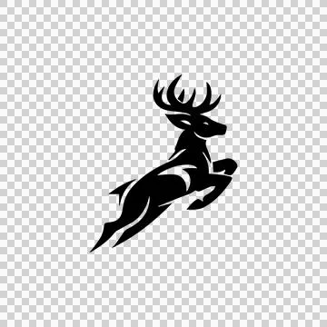 Dynamic Leaping Deer Logo Design Stock Illustration