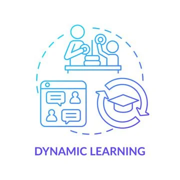 Dynamic learning blue gradient concept icon Illustrazione stock