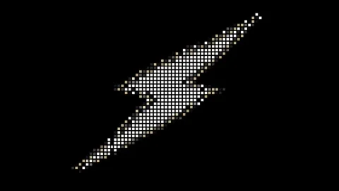 Dynamic led lightning bolt animation in darkness with bright pulsating lights Stock Footage 318092034