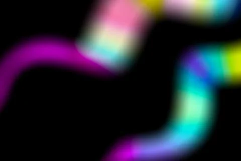 Dynamic lens flare and rainbow prism effect on black background. Colorful Stock Illustration