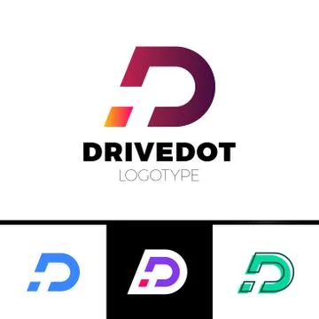 Dynamic Letter D logo in negative space icon design template elements with do Illustrazione stock