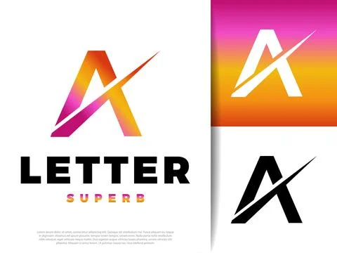 Dynamic Letter A Swoosh Design Element Illustrazione stock