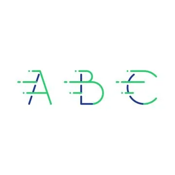 Dynamic letters A, B and C in motion, decorative type, rapid service Illustrazione stock