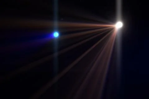 Dynamic light beams in a dark environment create an artistic visual display.. Stock Photos