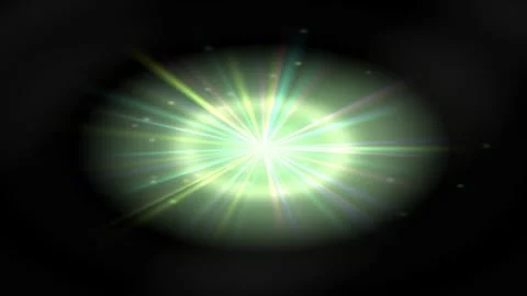 Dynamic light burst expands from a central point, creating a vibrant, cosmic Stock Footage 323732828