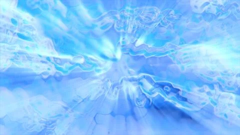 Dynamic light bursts through blue fluid textures. Stockillustratie