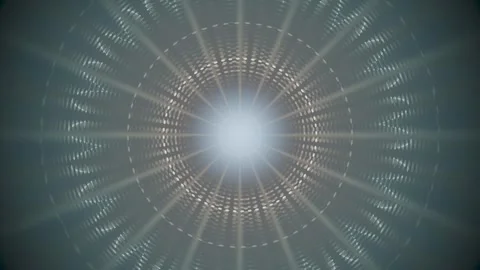Dynamic light patterns create circular motion in dark background Stock Footage 337389153