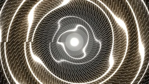 Dynamic light patterns create circular designs in dark Stock Footage 339373101