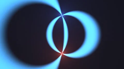 Dynamic light patterns create shapes in dark space Stock Footage 338170873