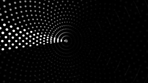 Dynamic light patterns create a tunnel illusion with dots Stock Footage 339632782