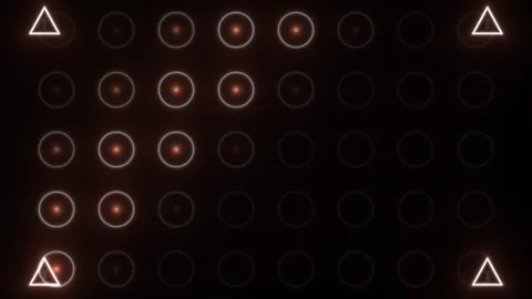 Dynamic light patterns on a dark background with geometric Stock Footage 339300494