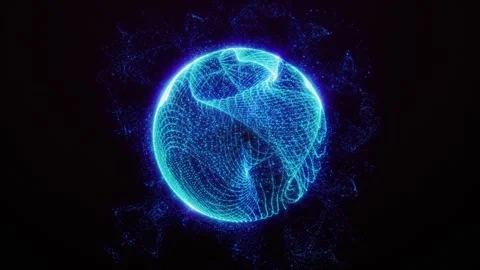 Dynamic light patterns flow on a dark backdrop Stock Footage 313987227