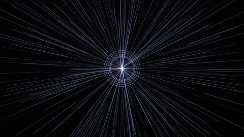Dynamic light rays radiate from a circular tunnel, creating a mesmerizing Stock Footage 323774825