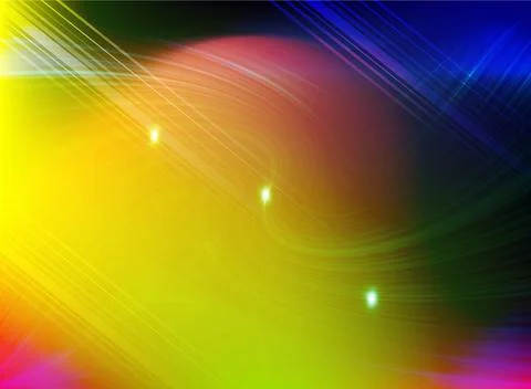 Dynamic light streaks background with colorful swirl and glowing focal spot. Stock Illustration