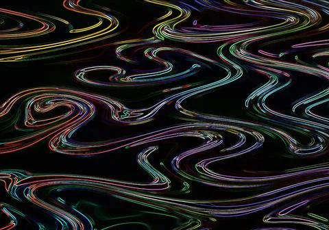 Dynamic light trails capturing the essence of high-speed motion on winding .. Ilustração Stock