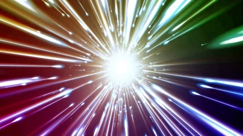 Dynamic light tunnel. Bright lines quickly move away from us. Looped Stock Footage 90436234