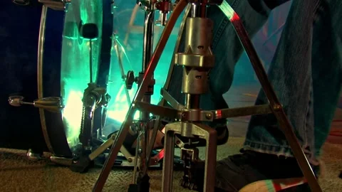 Dynamic Lighting Drum Performance Stock Footage 300114320