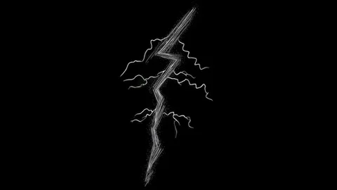 Dynamic lightning bolt animation on black background Stock Footage 314964410
