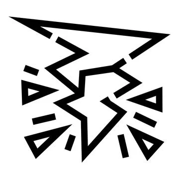 Dynamic lightning bolt line icon illustrating impact Stock Illustration