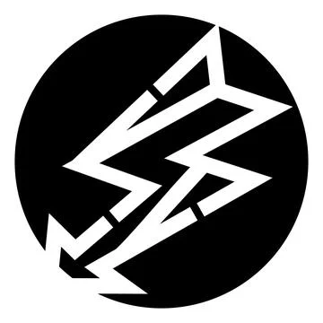 Dynamic lightning bolt logo design creating energy and power Stock Illustration