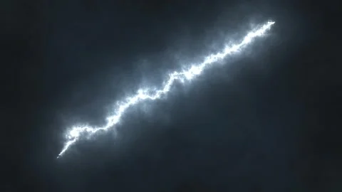 Dynamic Lightning Bolt in Stormy Sky. Lightning and Storm. 4K Stock Footage 277629185