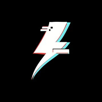Dynamic lightning bolt symbol with glitched effect Stockillustratie