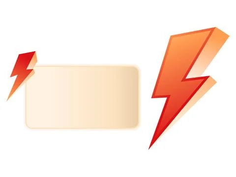 A Dynamic Lightning Bolt Symbol Next to a Blank Banner, Perfect for a Flash.. Stock Illustration